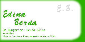 edina berda business card